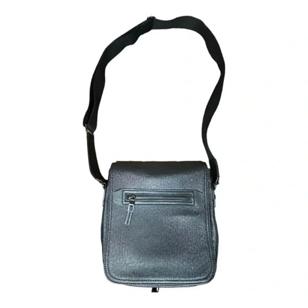 Aldo Messenger Bag Mens OS Black Textured Crossbody Flap Travel Office Bag‎